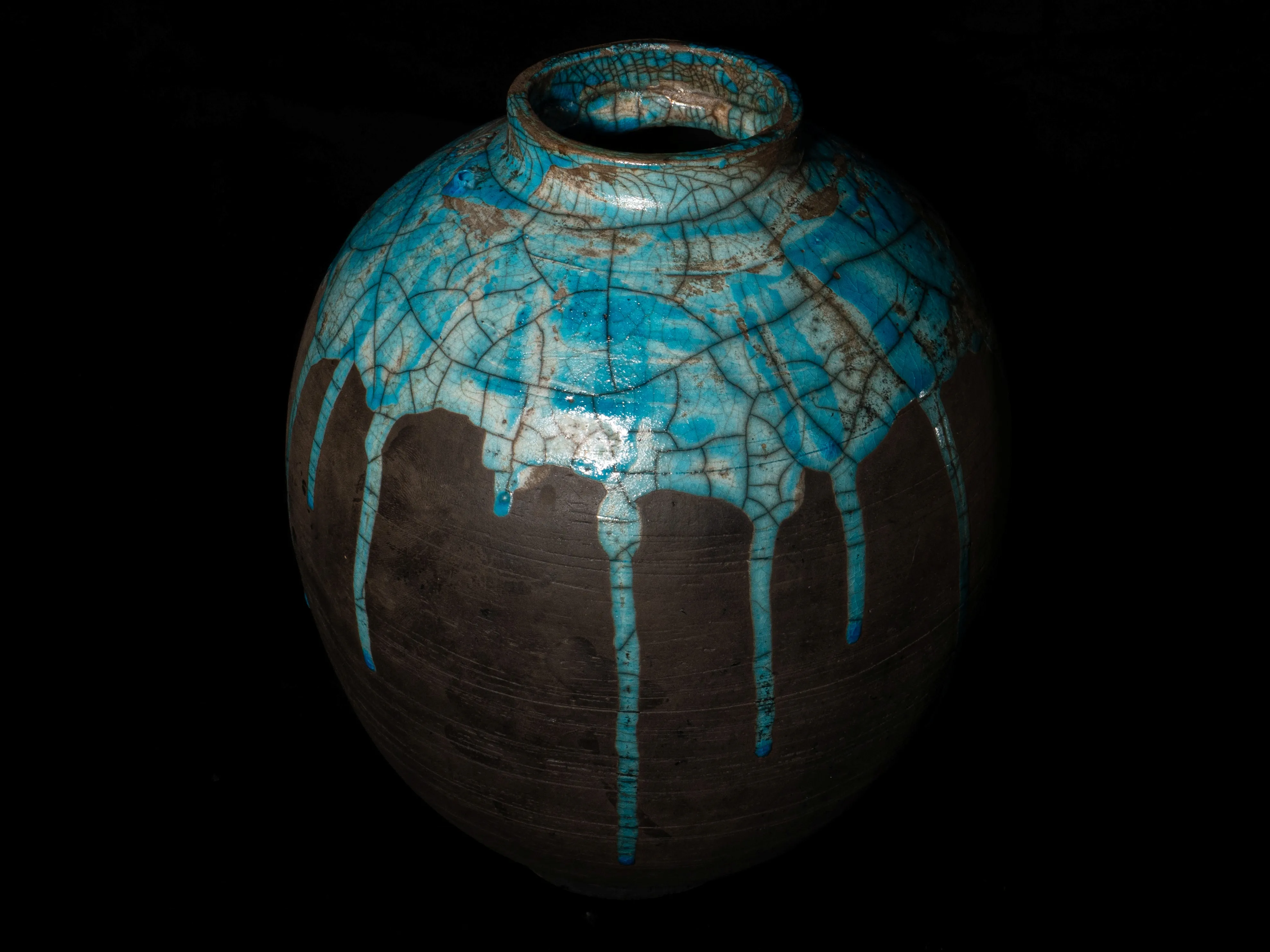 Large Raku Moon Jar