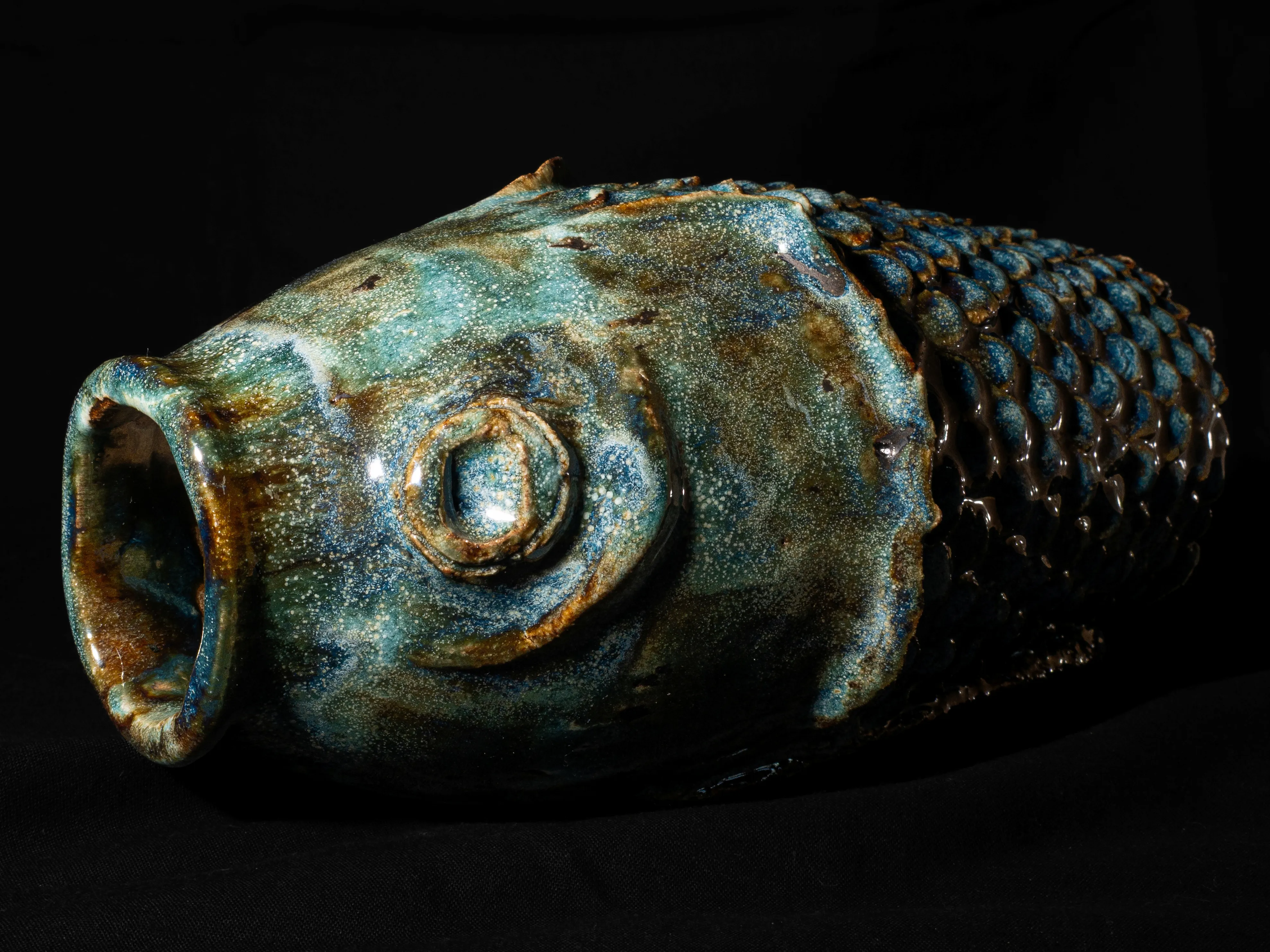 Fish vase on side