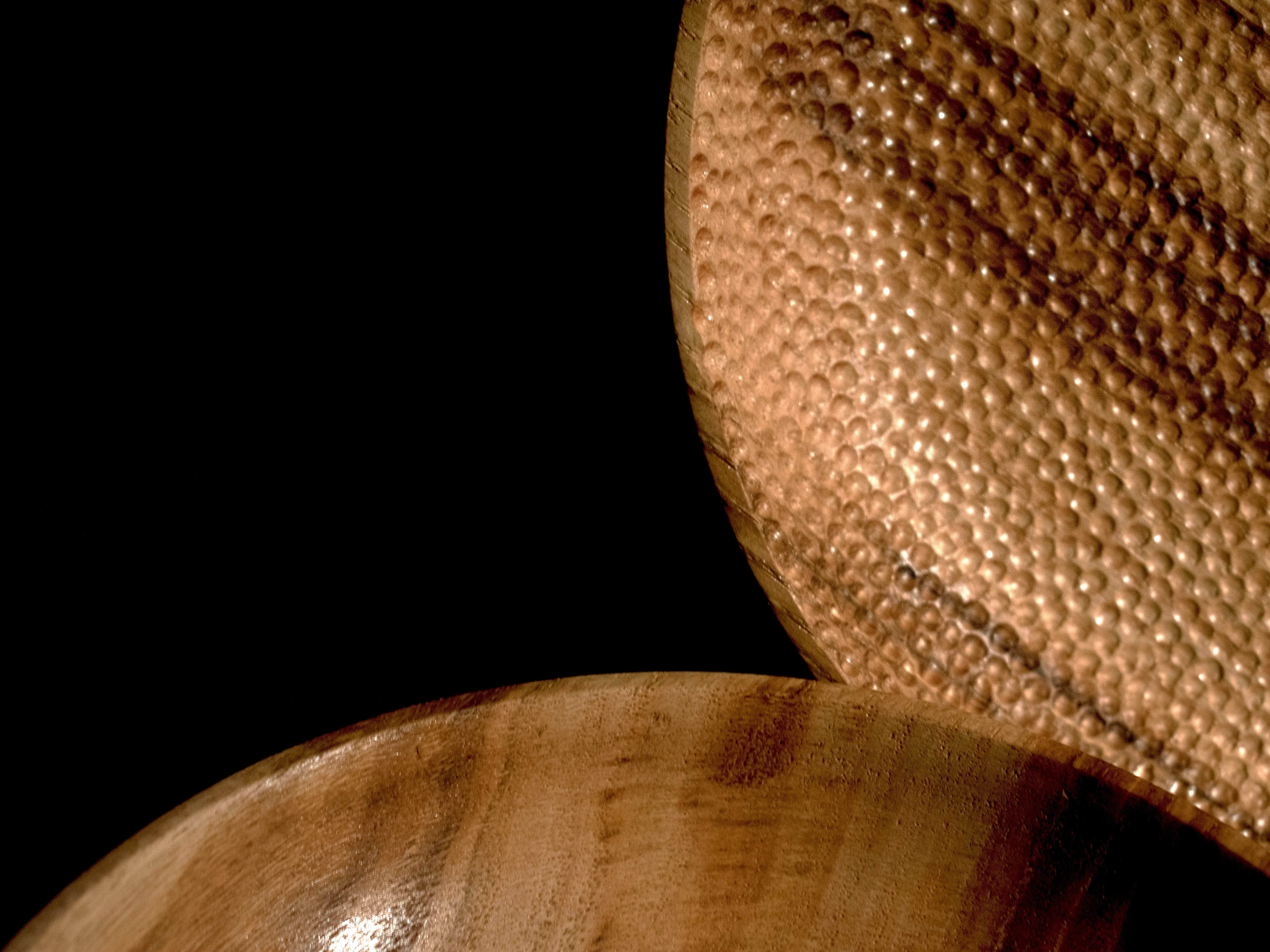Closeup of chestnut bowls